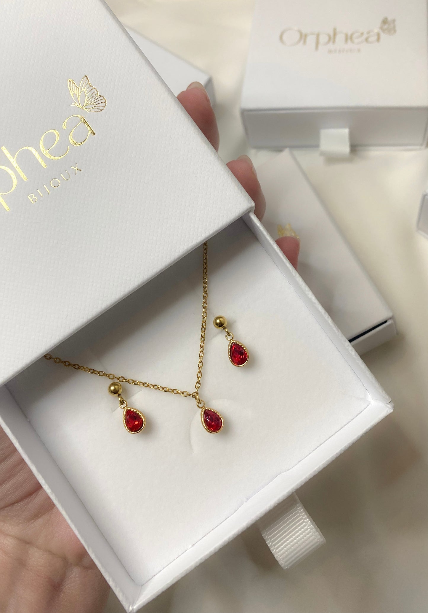 Coffret verres facetté rouge